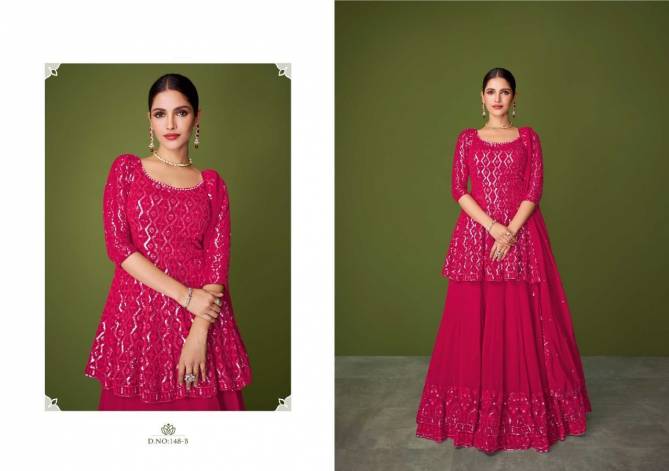 Murad 148 Colours Georgette Heavy Wedding Wear Embroidery Salwar Kameez Collection